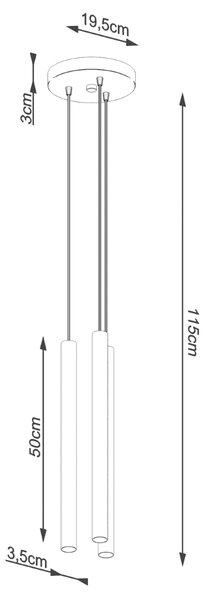 Závěsné svítidlo Pastelo, 3x betonové stínítko