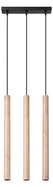 Závěsné svítidlo Pastelo, 3x dřevěné stínítko