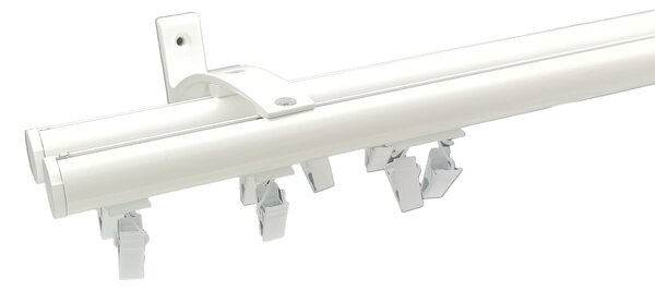 Kovovégarnýže.cz Garnýž Deco elegance bílá lesklá Varianta jednořadá nebo dvouřadá: Jednořadá, Délka: 0-100cm, Uchycení látky: jezdec+šnekový háček