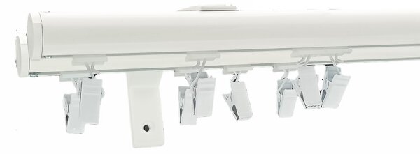 Kovovégarnýže.cz Garnýž Deco elegance bílá lesklá Varianta jednořadá nebo dvouřadá: Jednořadá, Délka: 0-100cm, Uchycení látky: jezdec+šnekový háček