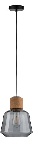 Paulmann 79739 Elia, závěsné svítidlo z korku a kouřového skla, 1x20W E27, prům. 20,8cm