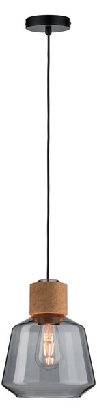 Paulmann 79739 Elia, závěsné svítidlo z korku a kouřového skla, 1x20W E27, prům. 20,8cm