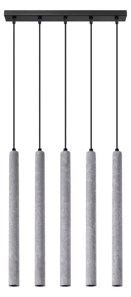 Závěsné svítidlo Pastelo, 5x betonové stínítko