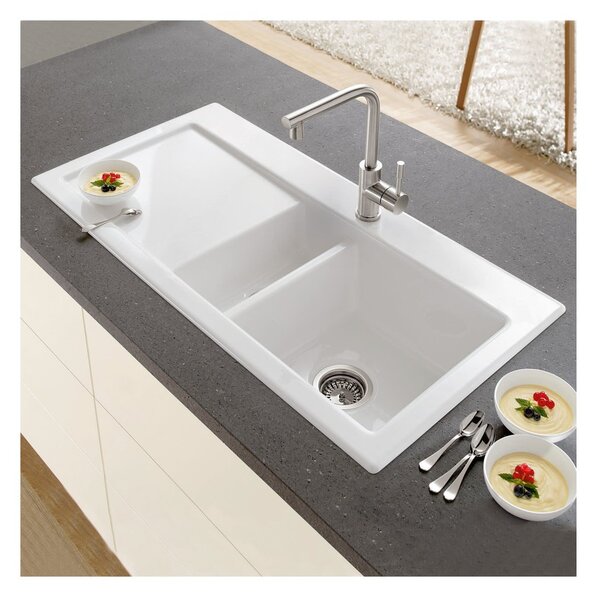 Villeroy & Boch Subway 60 - Keramický vestavný dřez 1000x510 mm, alpská bílá CeramicPlus 671201R1