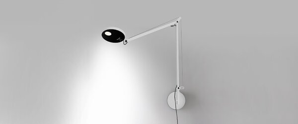 Artemide 47DEM Demetra, bílá nástěnná LED lampa s dotykovým stmívačem, 8W LED 3000K, 63+63cm