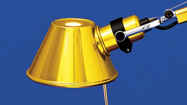 Artemide 0011860A Tolomeo Micro tavolo, metalicky zlatá stolní lampa, 1x6W LED E14, 45+37cm