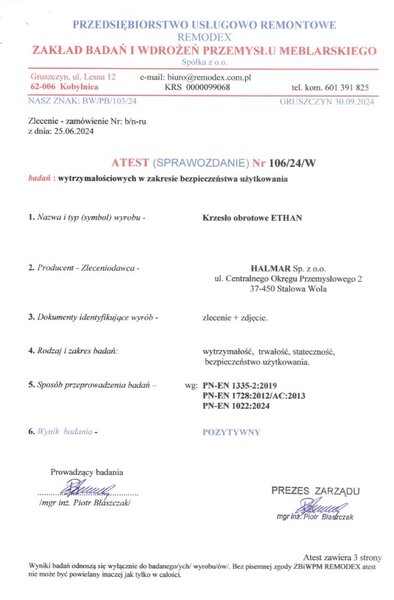 Halmar Kancelářské křeslo ETHAN šedé