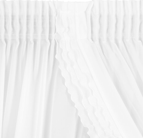 ZÁCLONA NA PÁSCE LUISA 400X160 CM BÍLÁ