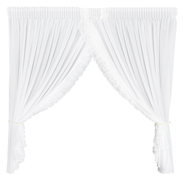 ZÁCLONA NA PÁSCE LUISA 400X160 CM BÍLÁ