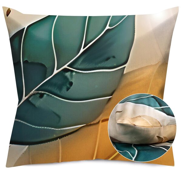 SATÉNOVÝ POVLAK NA POLŠTÁŘ SATYNLOVE PREMIUM 40X40 CM LISTY