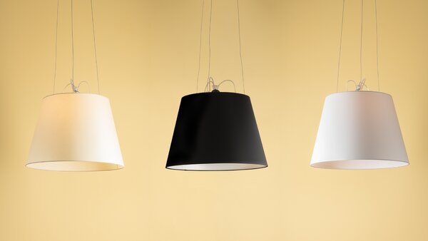 Artemide Designové závěsné svítidlo Tolomeo Mega, 1xE27, černé Materiál stínidla: Pergamenový papír, Průměr stínidla: 42 cm