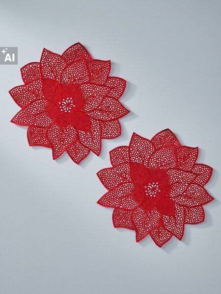 Sinsay - Vánoční prostírání ve tvaru vánoční hvězdy 2 pack - červená