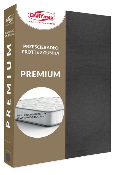 FROTÉ PROSTĚRADLO PREMIUM 90X200 CM TMAVĚŠEDÉ