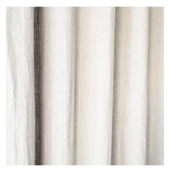 Krémově bílý lněný závěs s tunýlkem Linen Tales Night Time, 250 x 140 cm