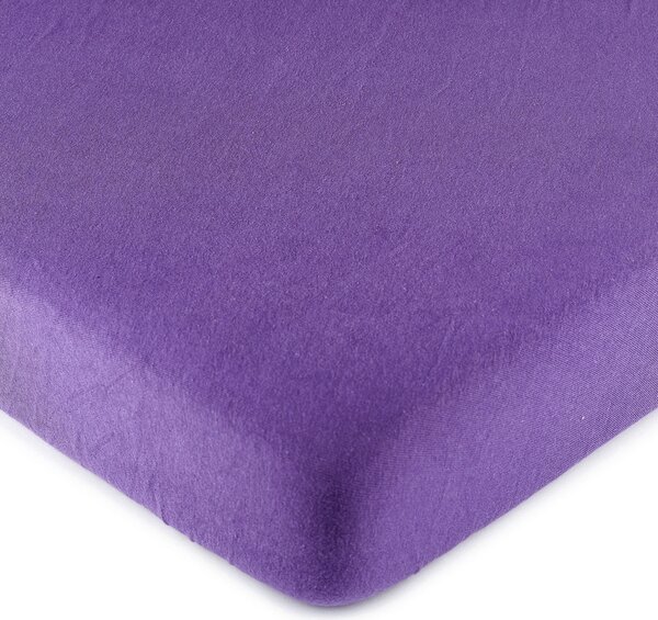 Jersey prostěradlo fialová, 160 x 200 cm