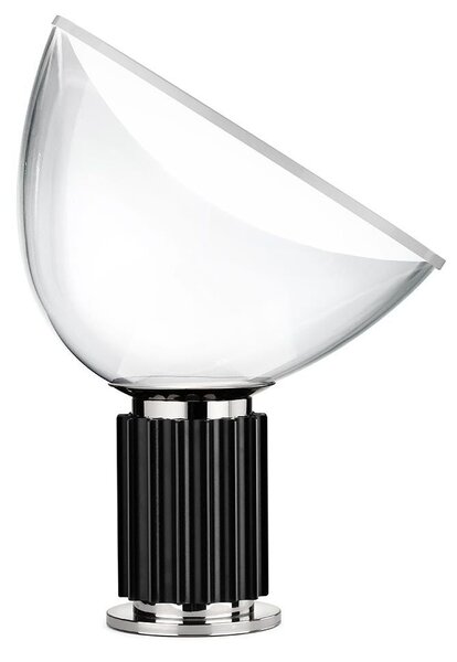 Flos F6604030 Taccia small LED, designová lampa se stmívačem, 16W LED 2700K, čiré sklo/černý hlíník, výška 48,5cm