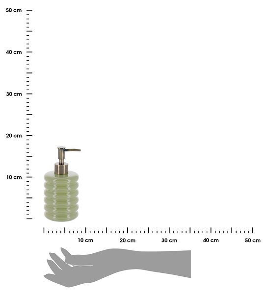 Dávkovač mýdla Olive, zelený/se zlatými prvky, 400 ml