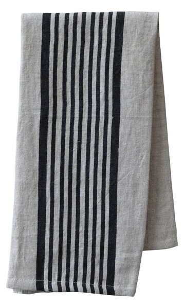 Bavlněná utěrka Stripes Black 70×50 cm