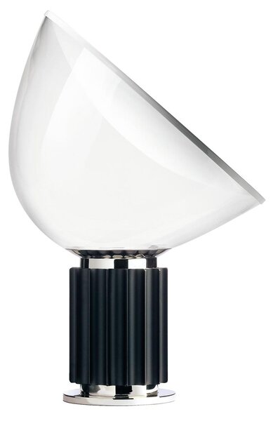 Flos F6607030 Taccia LED, designová lampa se stmívačem, 28W LED 2700K, čiré PMMA/černý hlíník, výška 64,5cm