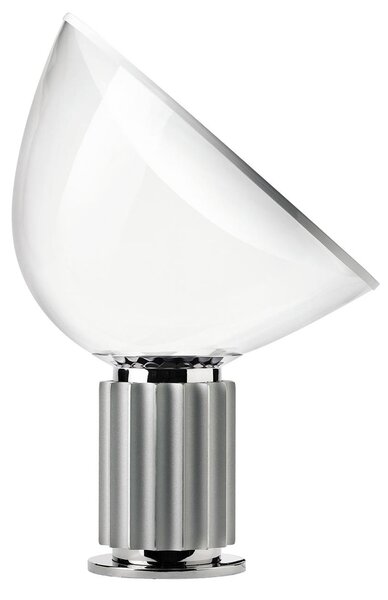 Flos F6607004 Taccia LED, designová lampa se stmívačem, 28W LED 2700K, čiré PMMA/anodizovaná stříbrná, výška 64,5cm