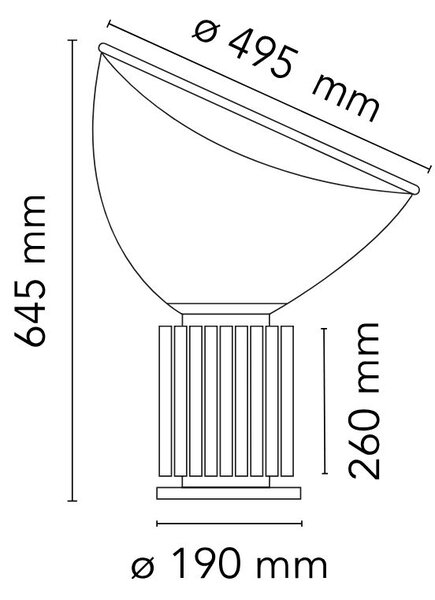Flos F6607046 Taccia LED, designová lampa se stmívačem, 28W LED 2700K, PMMA/anodizovaná bronzová, výška 64,5cm