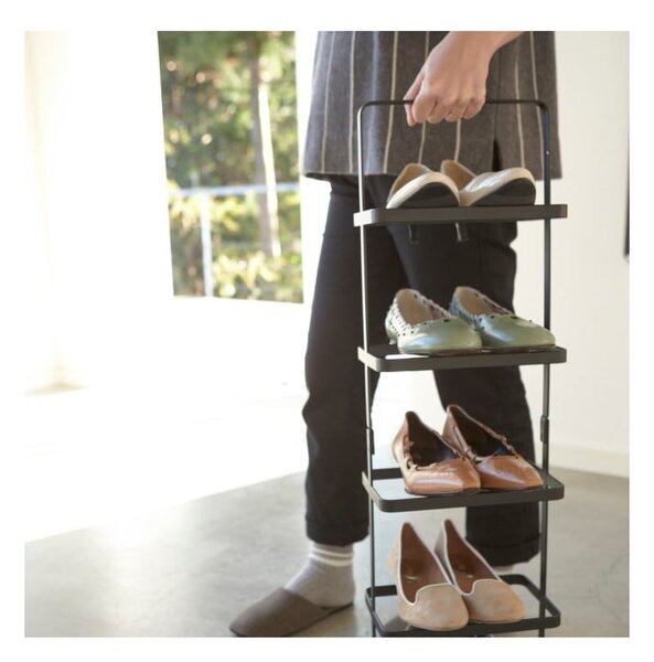 Černý kovový stojan na boty Tower Shoe Rack – YAMAZAKI