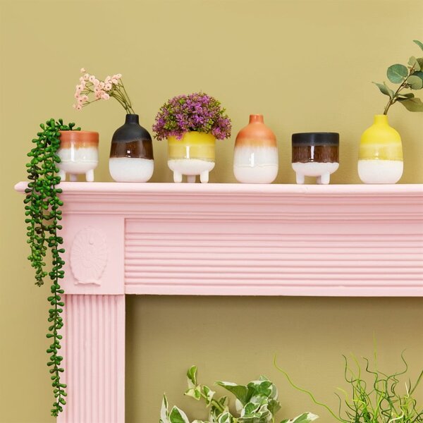 Oranžovo-bílý květináč Sass & Belle Bohemian Home Mojave, ø 7,5 cm