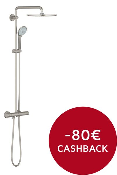GROHE Euphoria System 310 - Sprchový systém s termostatem na zeď, SuperSteel 26075DC0