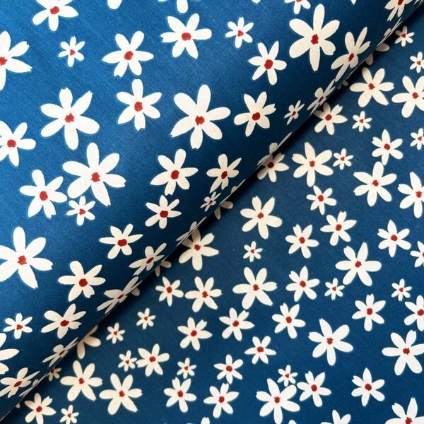 Ervi bavlna š.240 cm - květinky na modrém - 26186-7