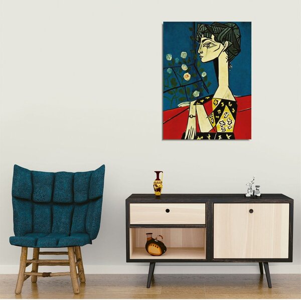 Nástěnná reprodukce na plátně Pablo Picasso Jacqueline with Flowers, 30 x 40 cm
