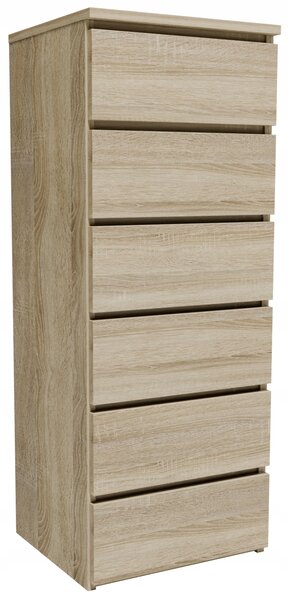 Komoda Matkam CL6406SON 40 x 35 x 109 cm bílá, dub sonoma matný