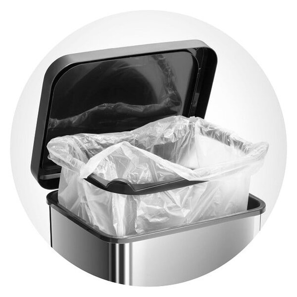 Černý pedálový odpadkový koš z recyklovaného plastu 40 l Paso - Rotho