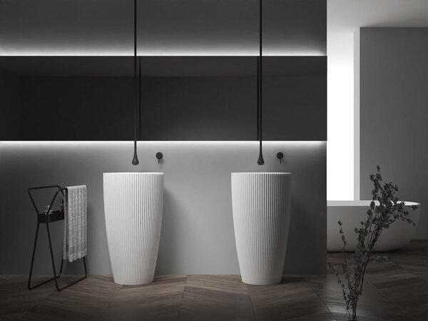 Volně stojící umyvadlo TWZ316 - minerální odlitek - 50 x 50 x 90 - možnost volby barvy