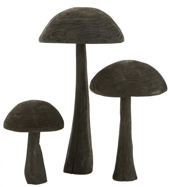 Veliká dřevěná houba Mushroom Wood Granitti M – 28*28*39 cm - J-Line by Jolipa