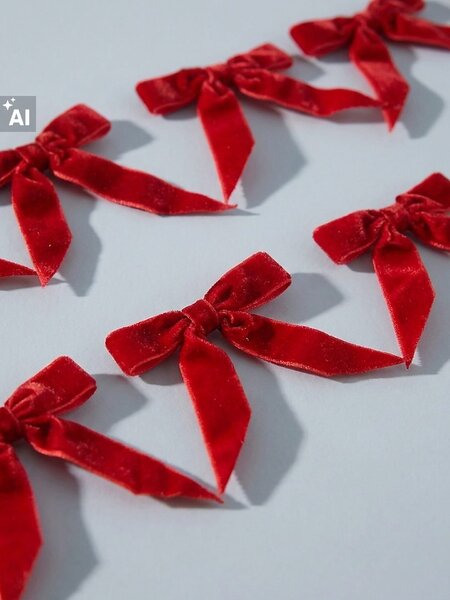 Sinsay - Sametové vánoční mašle 10 pack - červená