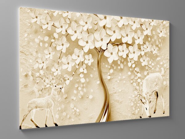 Liox Obraz zlatý kvetoucí strom Rozměr: 100 x 65 cm