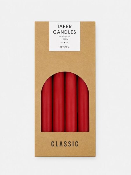 Sinsay - Sada klasických stolních svíček 4 pack - burgundy