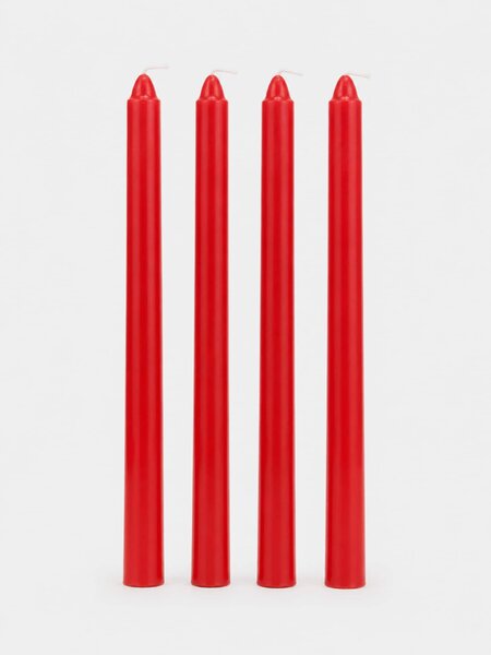 Sinsay - Sada klasických stolních svíček 4 pack - burgundy