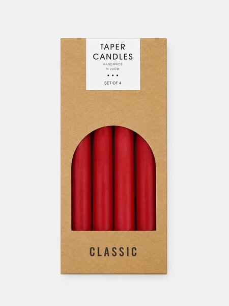Sinsay - Sada klasických stolních svíček 4 pack - burgundy
