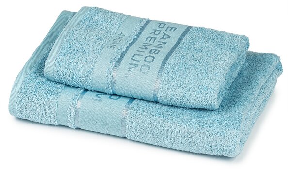 Sada Bamboo Premium osuška a ručník světle modrá, 70 x 140 cm, 50 x 100 cm