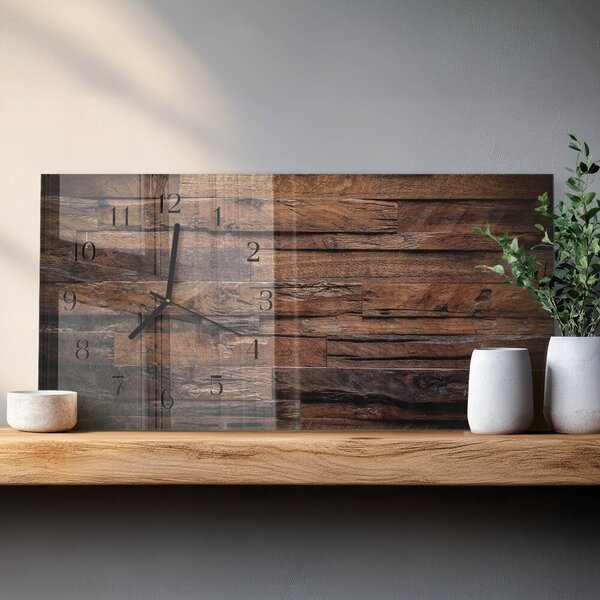 Skleněné hodiny horizontální Dřevo zsppc-60x30-00295356