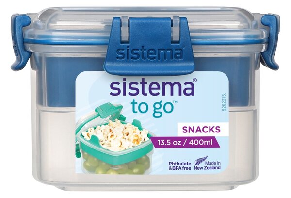 Sistema Svačinový box s miskou To Go Snacks 400 ml, modrá