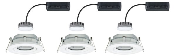 Paulmann 93682 LED Nova Plus Coin, set zápustných bodovek, bílá, 3x6.8W 2700K stmívatelná, průměr 9,3 cm, IP65
