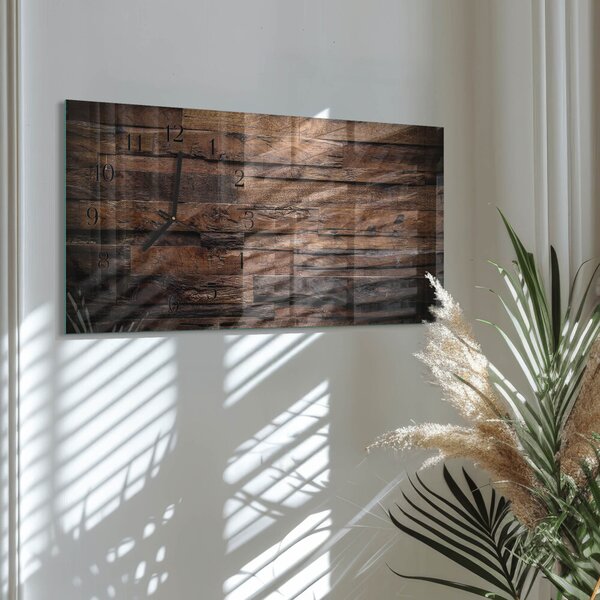 Skleněné hodiny horizontální Dřevo zsppc-60x30-00295356