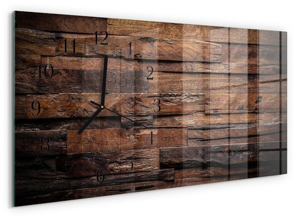 Skleněné hodiny horizontální Dřevo zsppc-60x30-00295356