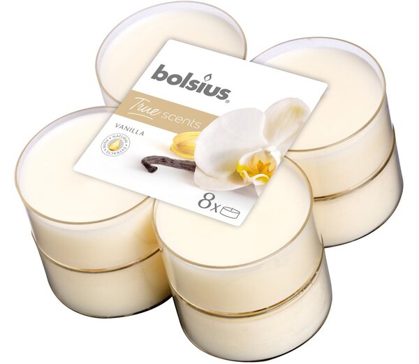 Bolsius Čajové Maxi 8ks True Scents Vanilla, vonné svíčky