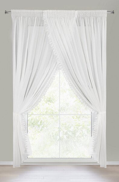 ZÁCLONA NA PÁSCE LORETA 400X250 CM BÍLÁ