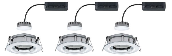 Paulmann 93684 LED Nova Plus Coin, set zápustných bodovek, chrom, 3x6.8W 2700K stmívatelná, průměr 9,3 cm, IP65