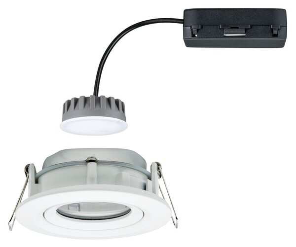 Paulmann 93681 LED Nova Plus Coin, bílá zápustná bodovka 1x6.8W 2700K stmívatelná, průměr 9,3 cm, IP65
