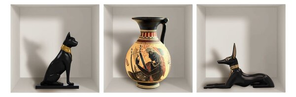 Sada 3 3D samolepek na zeď Ambiance Egyptian